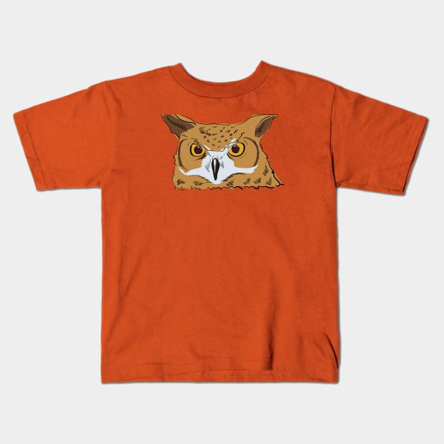 Angry owl Kids T-Shirt by Catdog